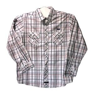 Walt Disney Twenty Eight‎ & Main Plaid Long Sleeve 2 Pocket Snap Button Shirt XL